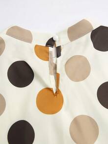 Franclia Elegant Blouses Polka Dot Print Blouses Strapless Blouses Vacation Blouses Beach Blouses Short Sleeve Blouses Summer Blouses Women's Outing Blouses Women's Holiday Blouses Women's Casual Blouses - Multicolor - View 4