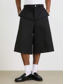 TOKVUE Men's Loose Fit Casual Wide Leg Bermuda Shorts - Black - View 4