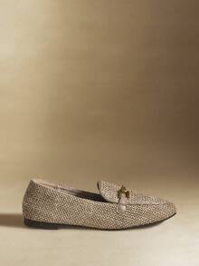 Rosivie Women's Retro Round Toe Woven Material, Comfortable And Lightweight Mid-Mouth, Flat-Soled Loafers Valentine's Day - Khaki - View 3