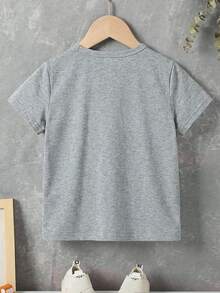 Coolqubz Young BoyCotton Pullover Basic Short Sleeve T-Shirt - Grey - View 2