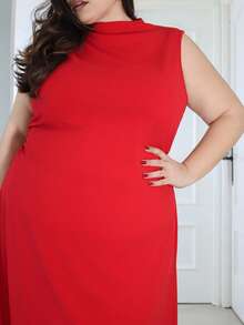 Pretty and Ole 女士优雅简约浪漫甜美日常穿着，适合办公室、婚礼、派对、音乐节、度假穿着，褶皱 A 字迷你连衣裙，红色，吊带背心 - 紅色 - 查看 4