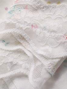 Dazy Plus Elegante conjunto de pijama de 2 piezas, vestido mini ajustado sexy con estampado floral diminuto y cárdigan holgado de manga larga, ropa de dormir para mujer de talla grande - Blanco - Ver 3