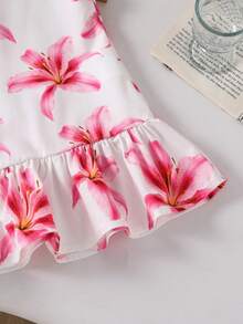SHEIN 女婴无袖荷叶边纯色连衣裙，休闲舒适公主裙，适合外出或叠穿，面料柔软舒适，2026春夏新款 - 彩色 - 查看 10