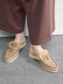 CUCCOO BIZCHIC Giày thể thao đế bằng nữ, kiểu dáng thường ngày, dễ xỏ. - Màu hạnh nhân nhạt - Xem 5