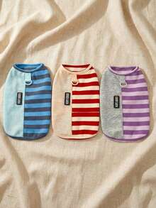 PETSIN 宠物春季新款狗狗服装 动物用品 宠物服装 狗狗背心 猫咪T恤 泰迪熊套装 小型动物服装 休闲酷炫背心 狗狗服装 猫咪服装 春夏两季新款背心 - 彩色 - 查看 2