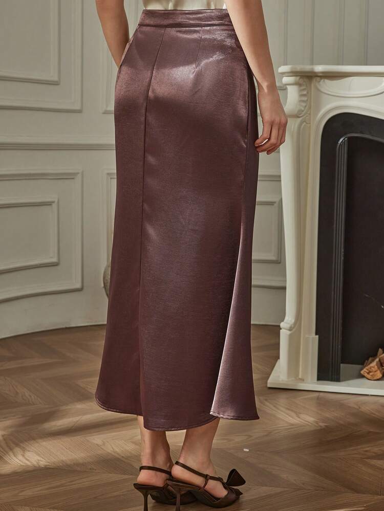 Women's Solid Color Minimalist Everyday Skirt Business Casual Woman