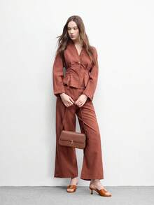 CUCCOO BIZCHIC 简约大方，时尚百搭，休闲职场通勤女式高跟凉鞋 - 棕色 - 查看 6