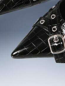 CUCCOO GRLICON 女士时尚华丽风格派对水钻装饰高跟鞋，适合宴会、舞会、晚宴、舞会等场合，闪亮女鞋，适合约会、下午茶派对、假日等场合，优雅服饰。 - 黑色 - 查看 3