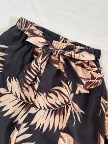 Travachic KIDS Tween Girls' Vacation Casual Black Knit Floral Print Tank Top And Pants Set - Multicolor - View 4