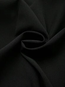 GlowEve CURVE Plus Size Women's Solid Color Lapel Button Casual Versatile Commuter Shirt - Black - View 3