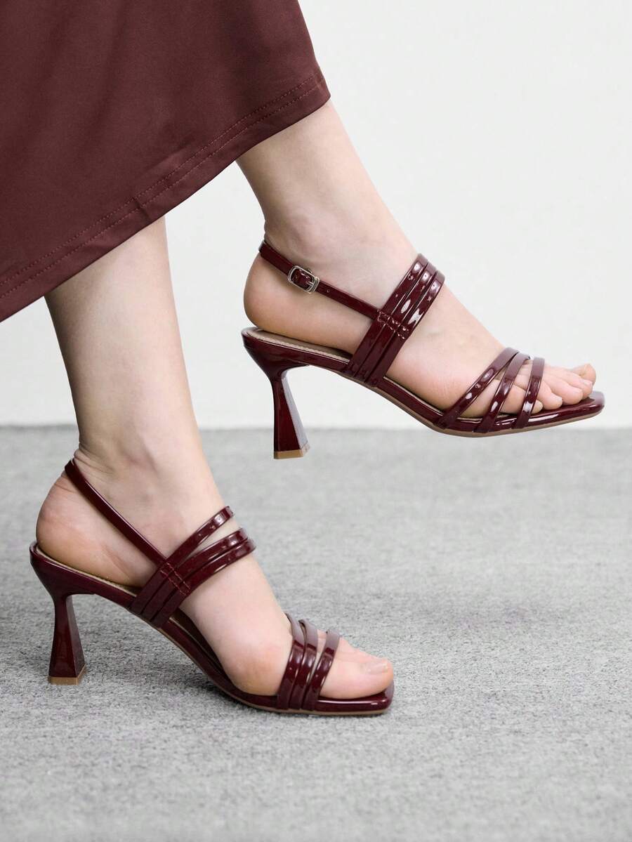 CUCCOO BIZCHIC 女士高跟凉鞋 - 酒紅色 - 查看 1