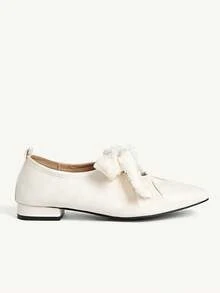 CUCCOO CHICEST Women's Casual Slip-On Flats With Bow Decor, Suitable For Daily Wear Valentine's Day Elegant Shoes Wedding Shoes - Beige - View 9