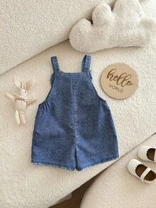 Cute Babygirl Blue Bow Tie Romper, Versatile Summer - Blue - View 2
