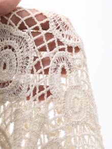 DAZY Women's Crochet Hollow Out Bohemian Style Cover Up Cover Up For Summer Vacation Boho - Beige - View 7
