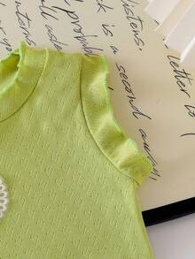 3pcs Young Girl Floral Embroidery Lettuce Trim Casual Vacation Daily Commute Camisole - Multicolor - View 5