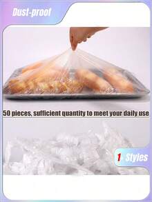 SHEIN 50/10件蛋糕托盘防尘罩（A+B长度应小于70厘米/27.6英寸），派对食物罩，烘焙蛋糕房配件，厨房食物保鲜工具，水果蔬菜面包食物罩 - 彩色 - 查看 6