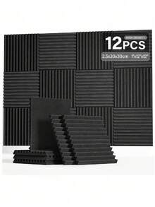 MODX [12 件] 楔形声学泡沫，用于隔音和降噪 - 12x12/12x2 英寸聚酯吸音瓷砖声学处理泡沫 - 隔音板适用于录音室、音乐室、游戏空间、播客、降噪吸音材料、吸音垫和声学处理墙贴。 - 彩色 - 查看 10