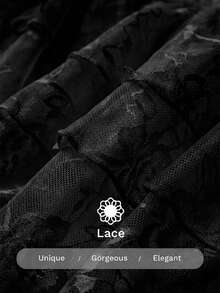 SHEIN SXY Women White Lace Skirt Summer Clothes Peplum Skirt - Black - View 6