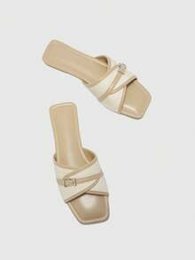 CUCCOO BIZCHIC Simple And Versatile Temperament Comfortable Fashion Generous Commuter Vacation Beach Flat Sandals - Pale apricot - View 10