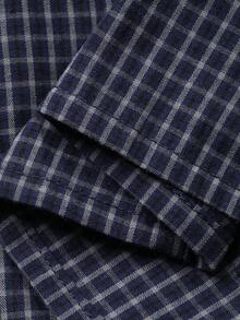 Livesso Women's Loose Plaid Batwing Sleeve Shirt - Blue - View 8