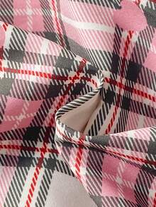 女童罗纹水果刺绣圆领短袖上衣和格子印花裤儿童睡衣套装 - 白色 - 查看 5