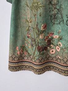 EMERY ROSE 大码女式印花短袖上衣和短裤两件套休闲套装 - 彩色 - 查看 4