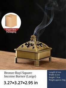 Madebyblanc 寓意吉祥的创意香炉，“步步高升”悬挂式香炉，“心想事成”方形香炉，“财源滚滚”骏马造型香炉，以及三足鼎式青铜色祭祀香炉，传统禅意冥想及家居装饰礼品，手工黄铜合金迷你祭坛香炉，适用于香薰、瑜伽及营造宁静氛围，优雅的桌面摆件，适用于办公室、书房及客厅。 - 彩色 - 查看 13
