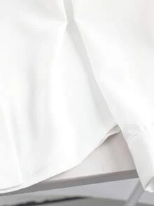 GlowEve 白色蝴蝶镂空露背蝴蝶结宽松长袖衬衫 - 白色 - 查看 6