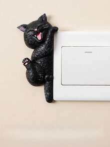 Cute Pet Simulation Cat 3D Resin Double Switch & Socket Panel Sticker, Wall Defect Concealing Decorative Decal For Home Use - Multicolor - View 14