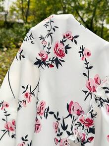Lyckli Đầm bầu cổ vuông in hoa, thích hợp cho kỳ nghỉ hè. - Nhiều màu - Xem 6