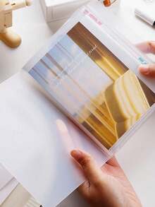 SHEIN 1 pieza Álbum de fotos transparente, adecuado para almacenar y organizar fotos, de vuelta a la escuela, útiles escolares - transparente - Ver 2