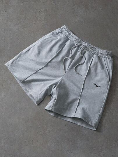 PAVTROS Men's Solid Color Casual Drawstring Elastic Waist Shorts With Pockets, Versatile For Summer