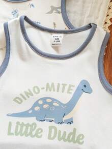 SHEIN Vintaside Kids Bộ 4 áo tank top trắng thoải mái cho bé trai và bé gái, kiểu dáng cổ điển, đa năng, phù hợp mặc hàng ngày, đi nghỉ mát, đi học, dự tiệc, mùa xuân/hè. - Nhiều màu - Xem 8