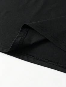 PAVTROS T-shirt Décontracté À Col Rond Pour Homme, Couleur Unie - Noir - Voir 6