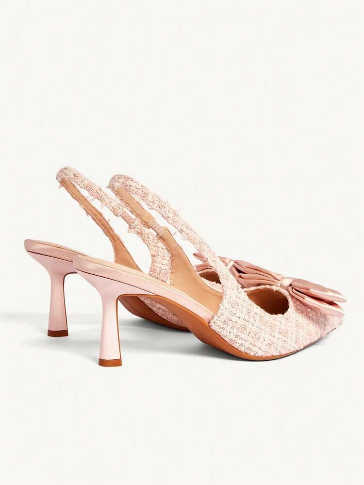 CUCCOO CHICEST Bow Decor Pointed Toe Fashionable Elegant Commuting High Heels Valentine's Day Elegant Shoes