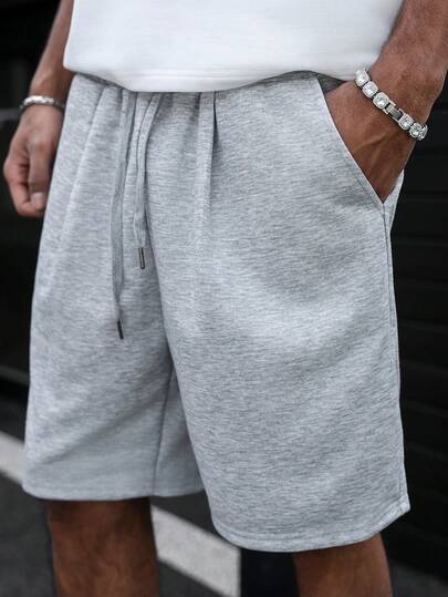 PAVTROS Young, Casual, Pleated, Patch Pocket Grey Men Shorts