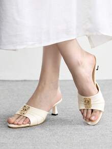 CUCCOO BIZCHIC Simple And Generous, Fashionable And Versatile, Casual Workplace Commuter Women's High-Heeled Sandals Spring Shoes - White - View 4