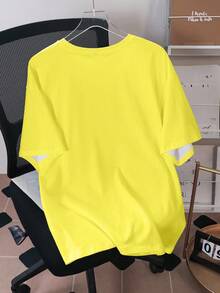 SpongeBob SquarePants | SHEIN Men's Casual Cartoon Print Round Neck Short Sleeve T-Shirt, Versatile For Daily Wear - White - View 2