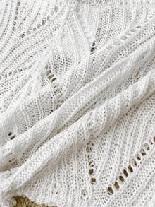 SHEIN Teen Girls White Beach Cover Up Pants Shorts Set For Spring/Summer Vacation - Beige - View 5