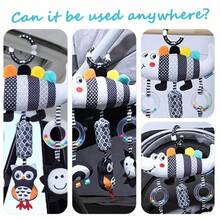 MINKOJA 鳄鱼造型床罩，婴儿床罩，车载挂件，婴儿毛绒玩具，配有三个可拆卸感官玩具，婴儿生日礼物 - 彩色 - 查看 6