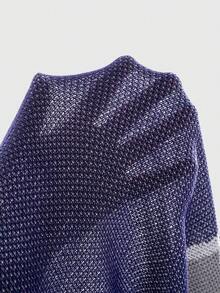 ROMWE MEN Prep 男士休闲短袖套头针织衫 - 藍色 - 查看 6