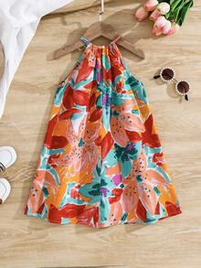 SHEIN Đầm chiffon họa tiết hoa nhí không tay cho bé gái - Nhiều màu - Xem 2