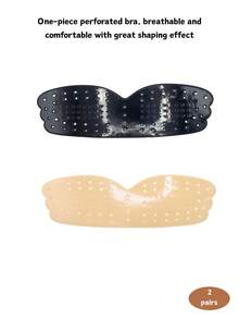 2pcs/Set Women's Seamless Adhesive Bra Cups, Suitable For Wedding Dresses/Formal Dresses - Multicolor - View 2