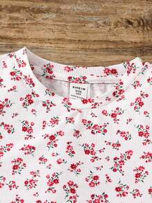 SHEIN Tween Girls' Summer Casual Ditsy Floral Dress - White - View 4