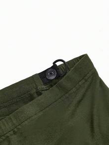 Modmama Maternity Solid Color Adjustable Waist Casual Versatile Daily Wear Pants - Army Green - View 14