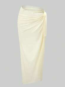 Swim Oasis Women's Vacation Patchwork Ruffle Cutout Design Fashionable Spaghetti Strap One-Piece Swimsuit With Coverup And Skirt - Black - View 9