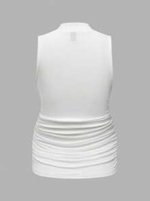 Modmama Maternity Solid Color Pleated Collar Fitted Casual Everyday Top - Multicolor - View 8