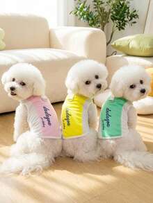 PETSIN 宠物春季新款狗狗服装 动物用品 宠物服装 狗狗背心 猫咪T恤 泰迪熊套装 小型动物服装 休闲酷炫背心 狗狗服装 猫咪服装 春夏两季新款背心 - 彩色 - 查看 3