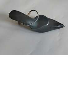CUCCOO SZL Mules de tacón alto elegantes con decoración de diamante de imitación y punta puntiaguda para mujer - Negro - Ver 14
