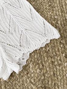 SHEIN Teen Girls White Beach Cover Up Pants Shorts Set For Spring/Summer Vacation - Beige - View 4